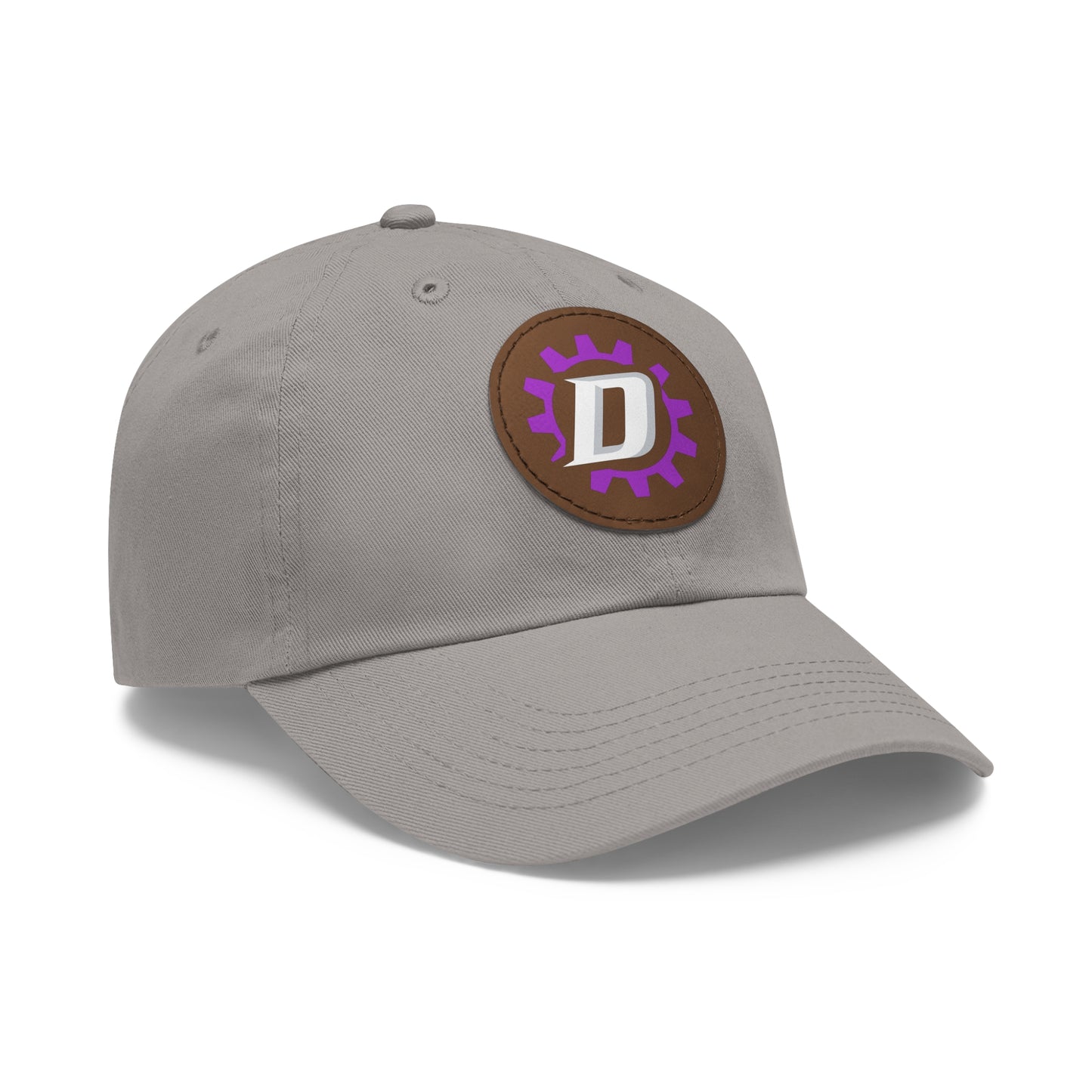 Leather Patch  — Purple Gear “D” Logo Cap