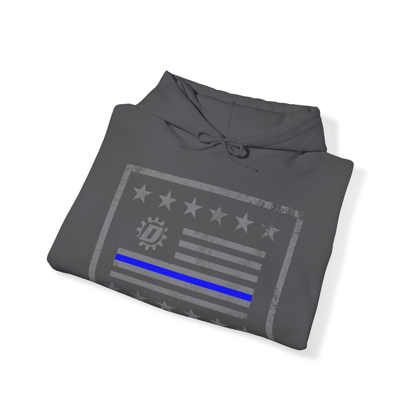 Thin Blue Line Flag Unisex Heavy Blend™ Hooded Sweatshirt