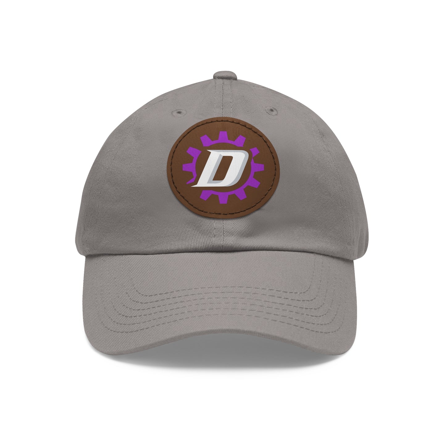 Leather Patch  — Purple Gear “D” Logo Cap