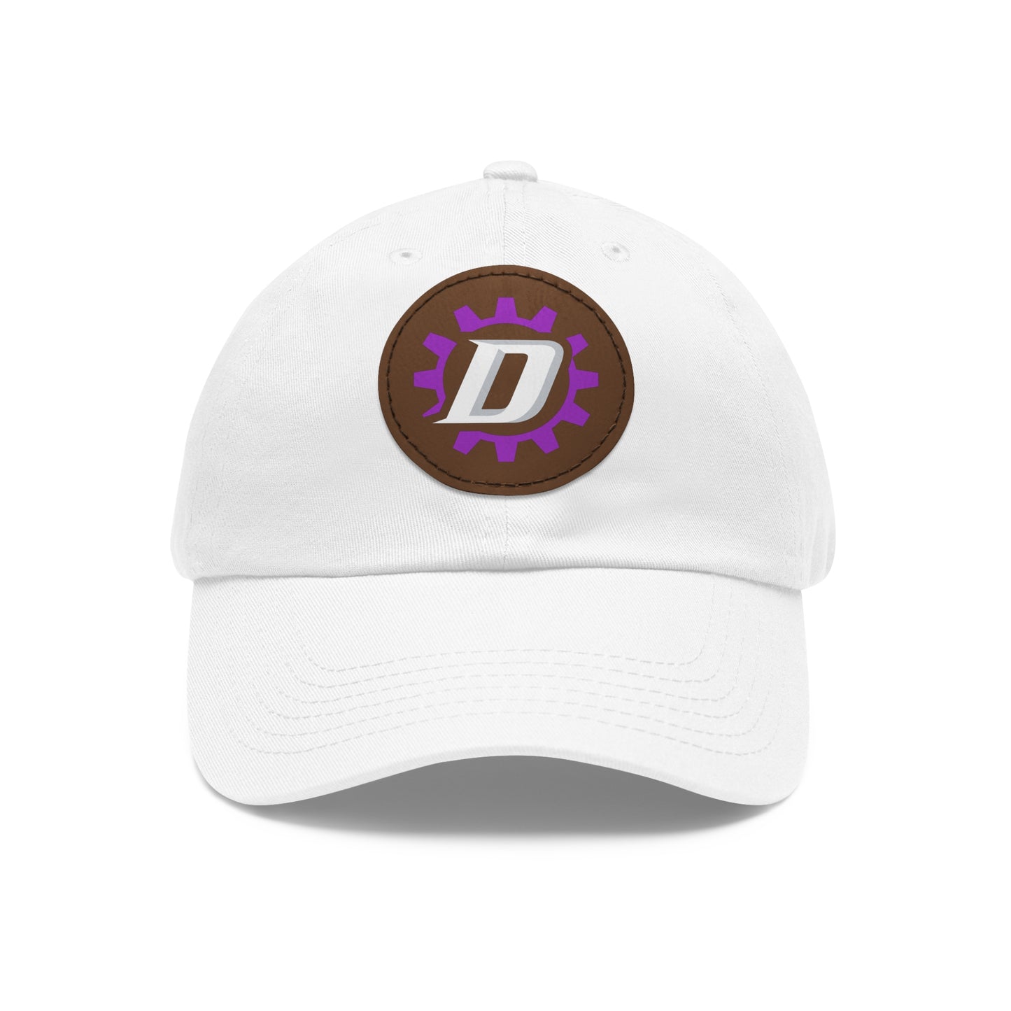 Leather Patch  — Purple Gear “D” Logo Cap