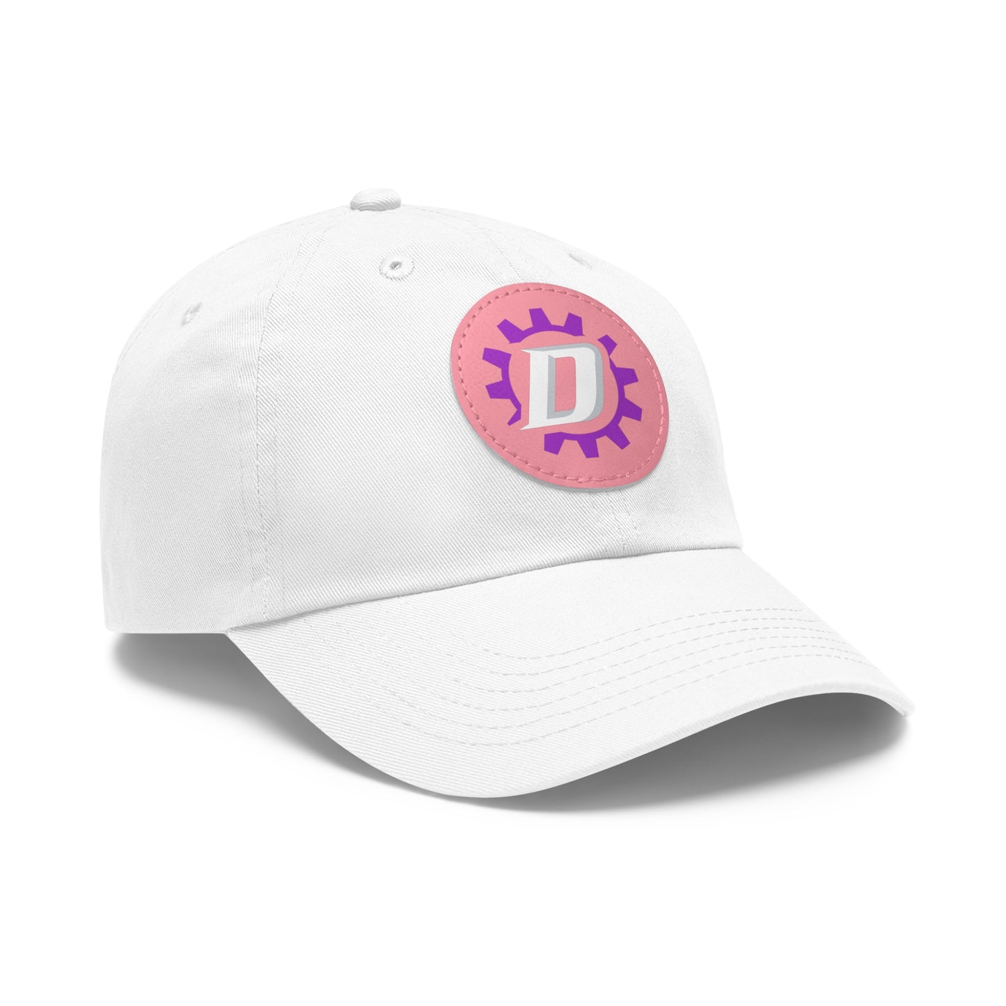 Leather Patch  — Purple Gear “D” Logo Cap