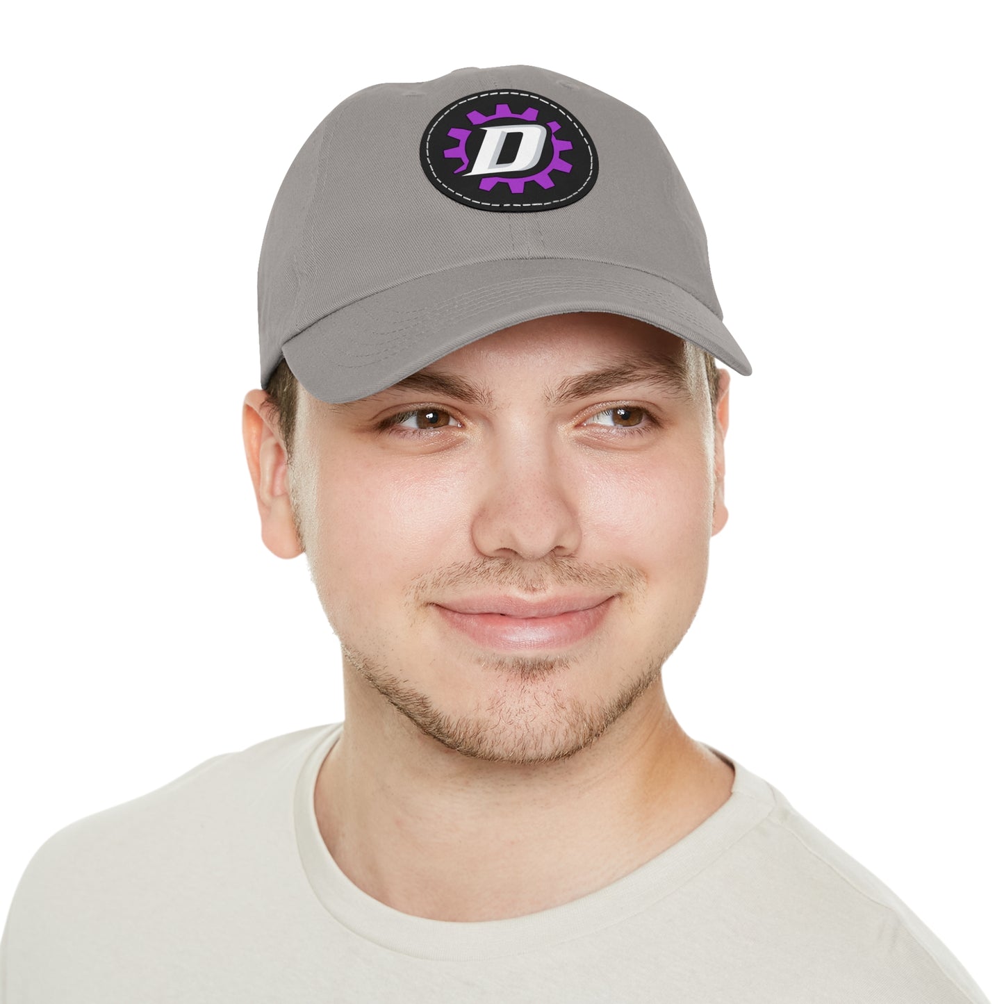 Leather Patch  — Purple Gear “D” Logo Cap