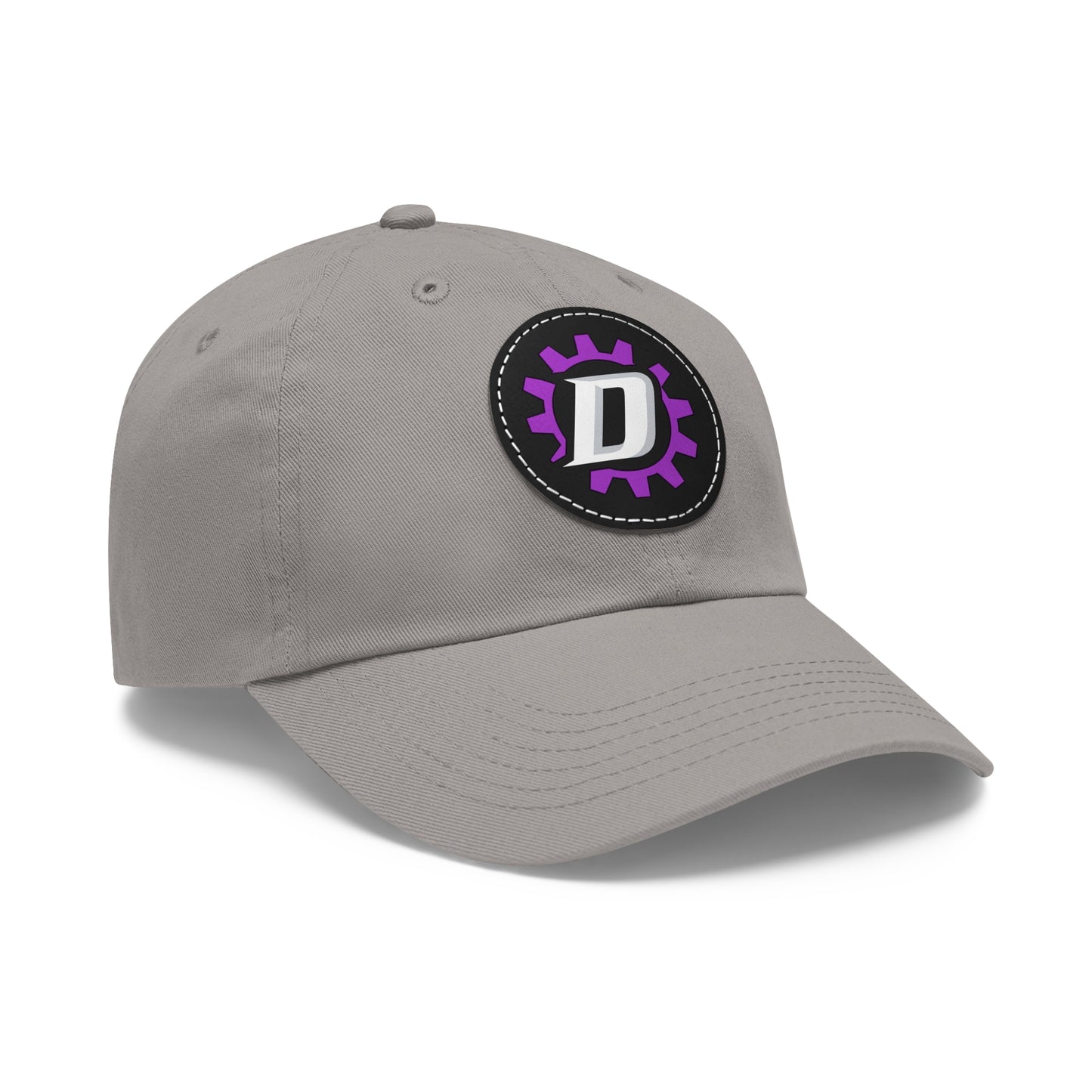 Leather Patch  — Purple Gear “D” Logo Cap