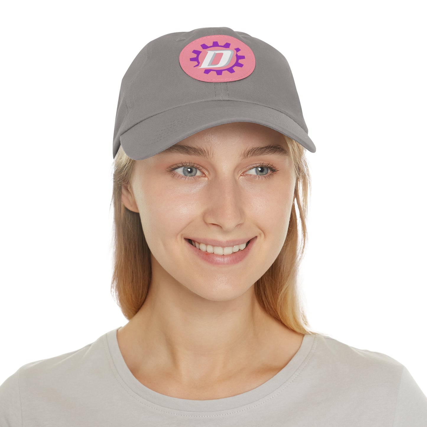 Leather Patch  — Purple Gear “D” Logo Cap