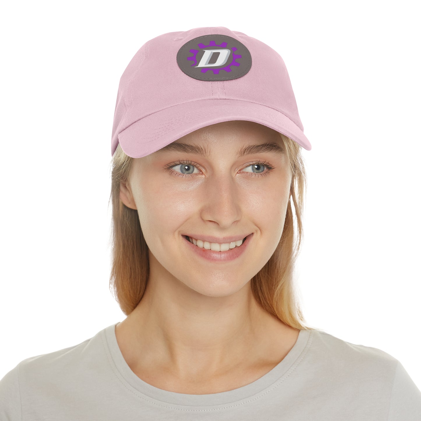 Leather Patch  — Purple Gear “D” Logo Cap
