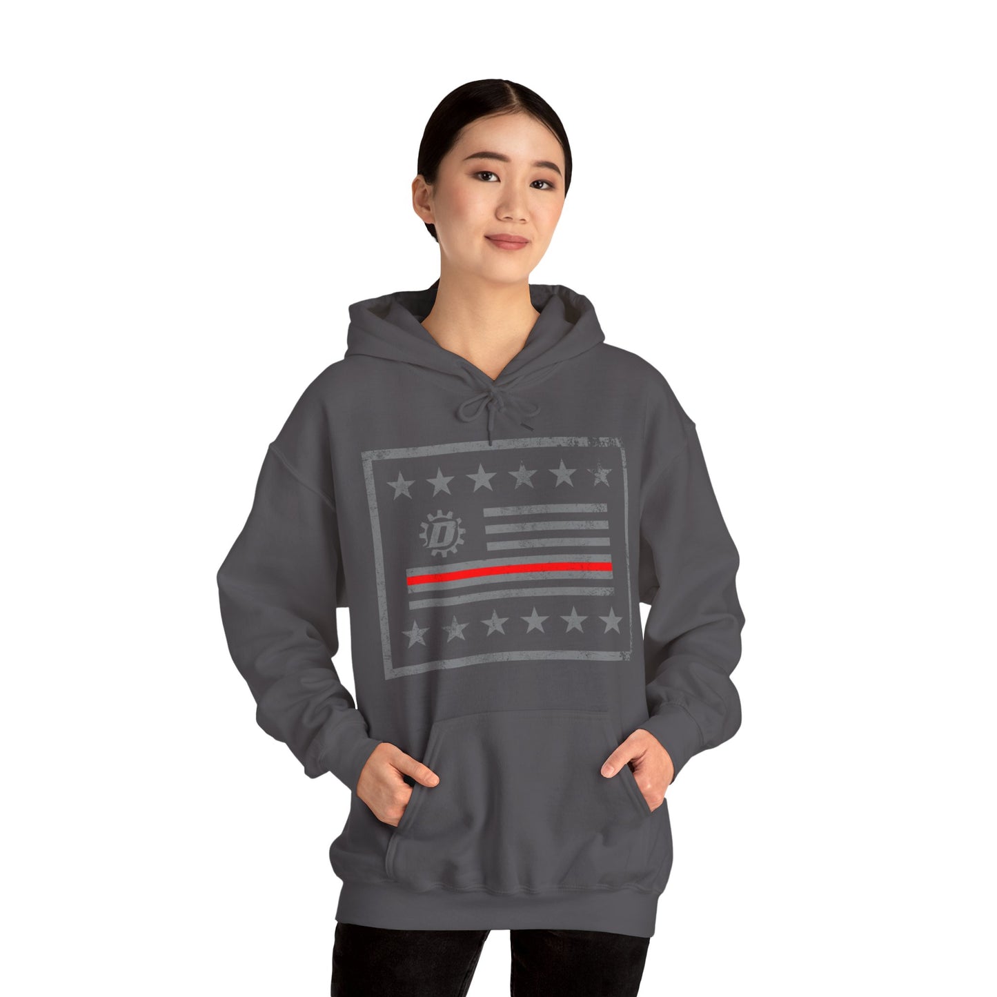 Thin Red Line Flag Unisex Heavy Blend™ Hooded Sweatshirt