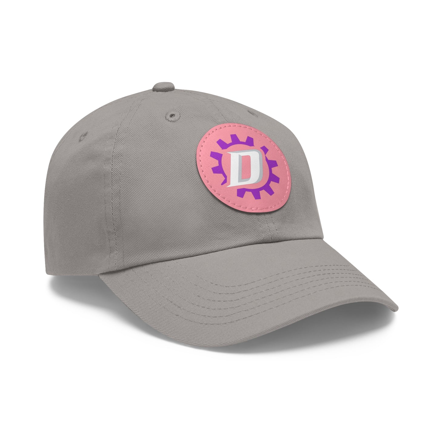 Leather Patch  — Purple Gear “D” Logo Cap