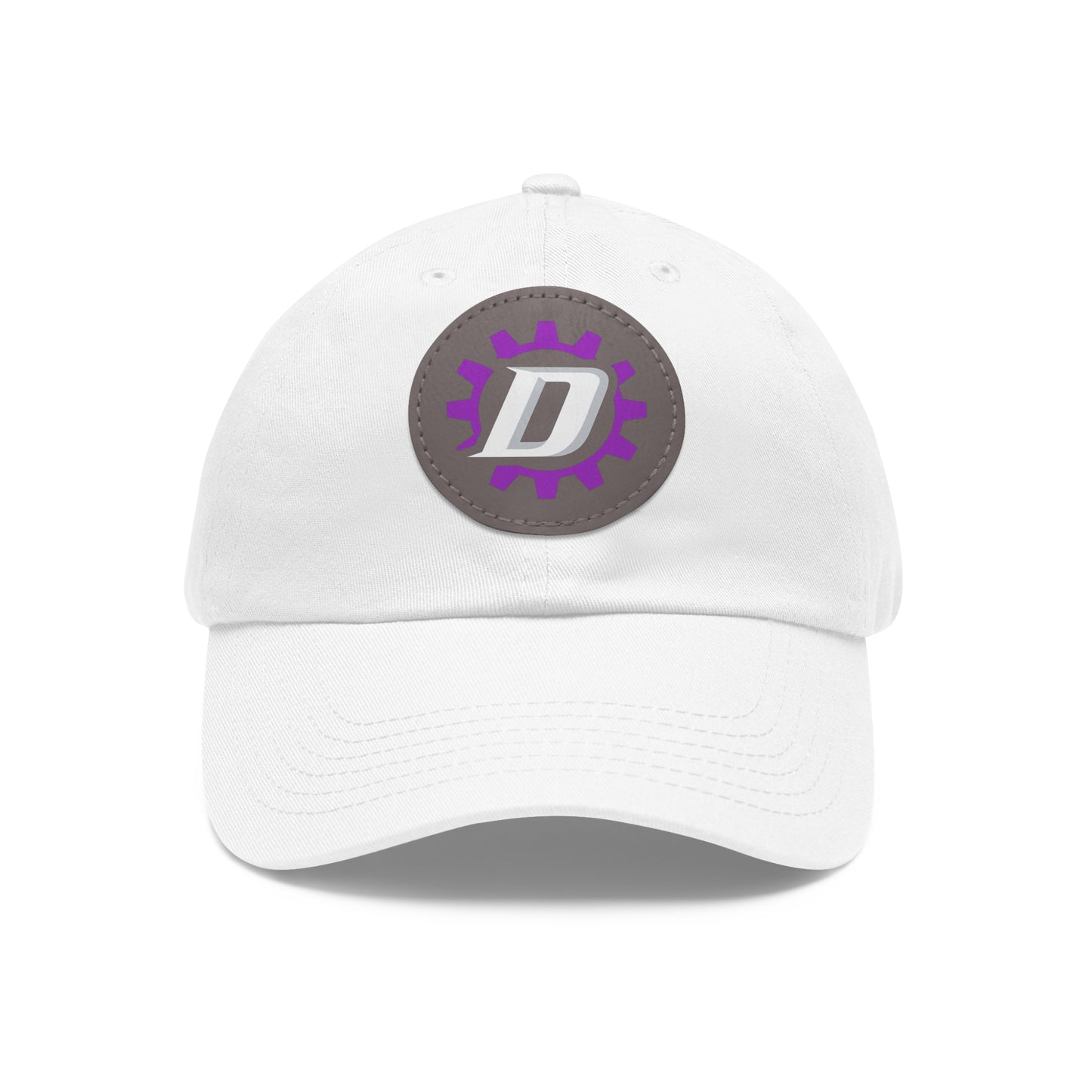 Leather Patch  — Purple Gear “D” Logo Cap