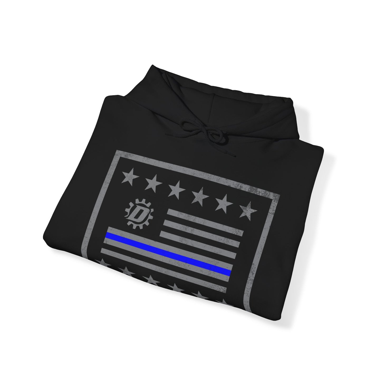 Thin Blue Line Flag Unisex Heavy Blend™ Hooded Sweatshirt