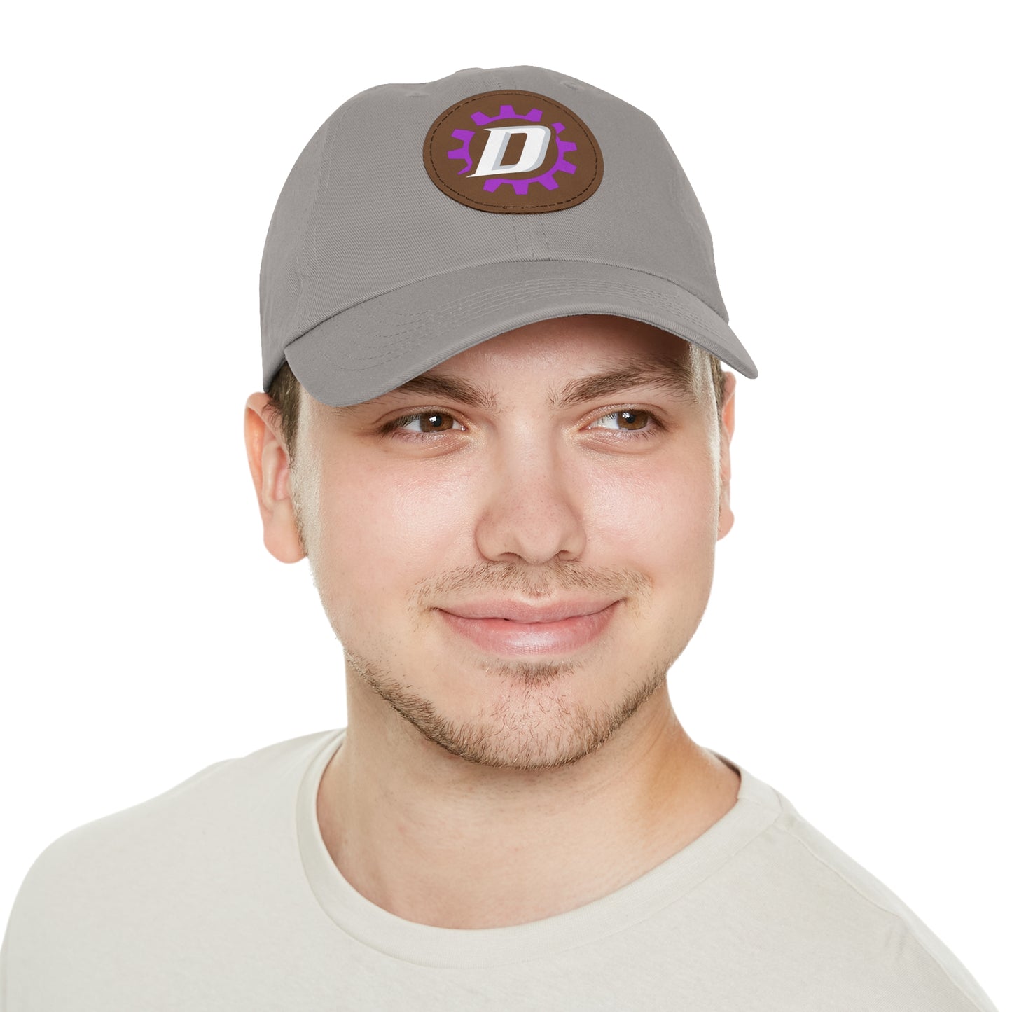 Leather Patch  — Purple Gear “D” Logo Cap