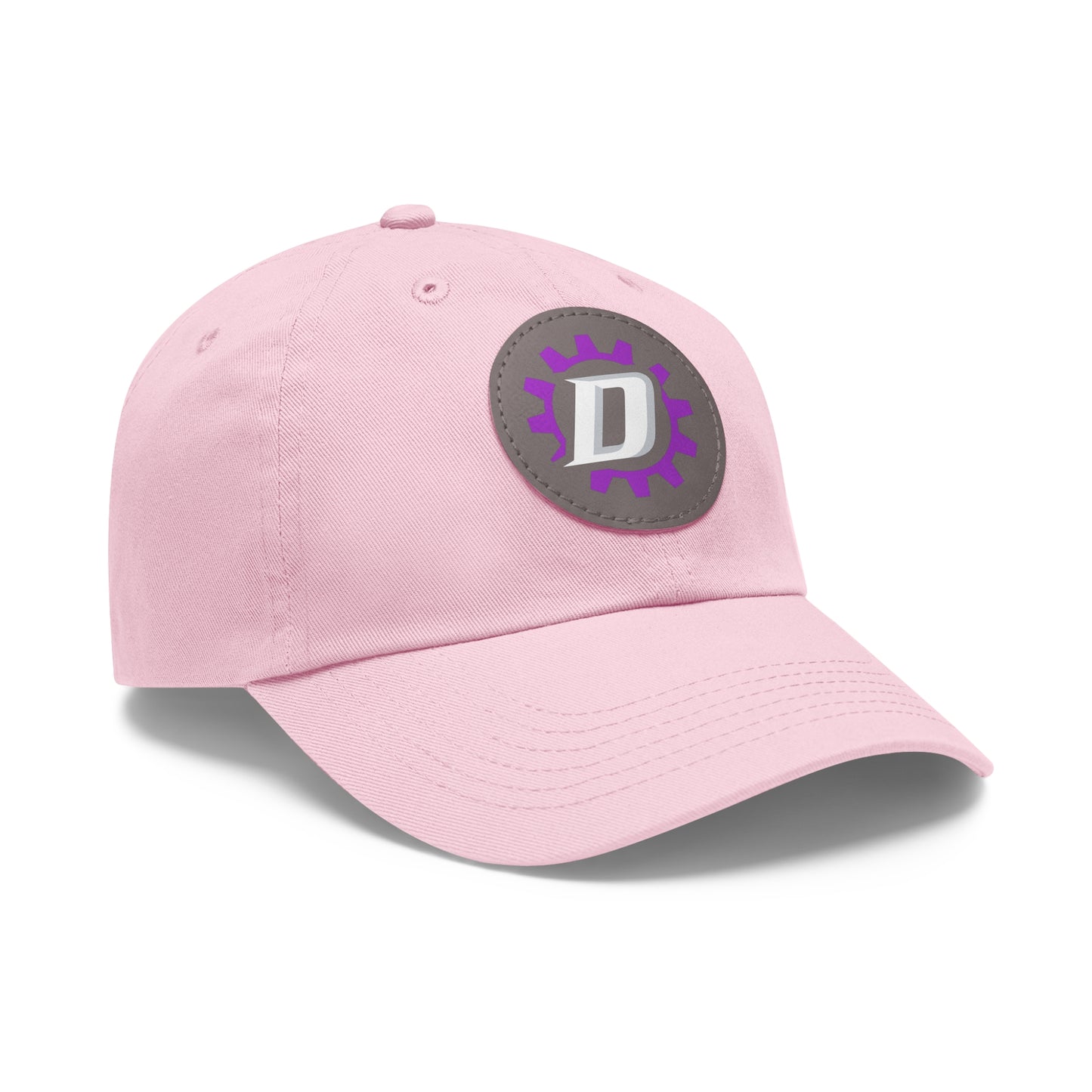 Leather Patch  — Purple Gear “D” Logo Cap