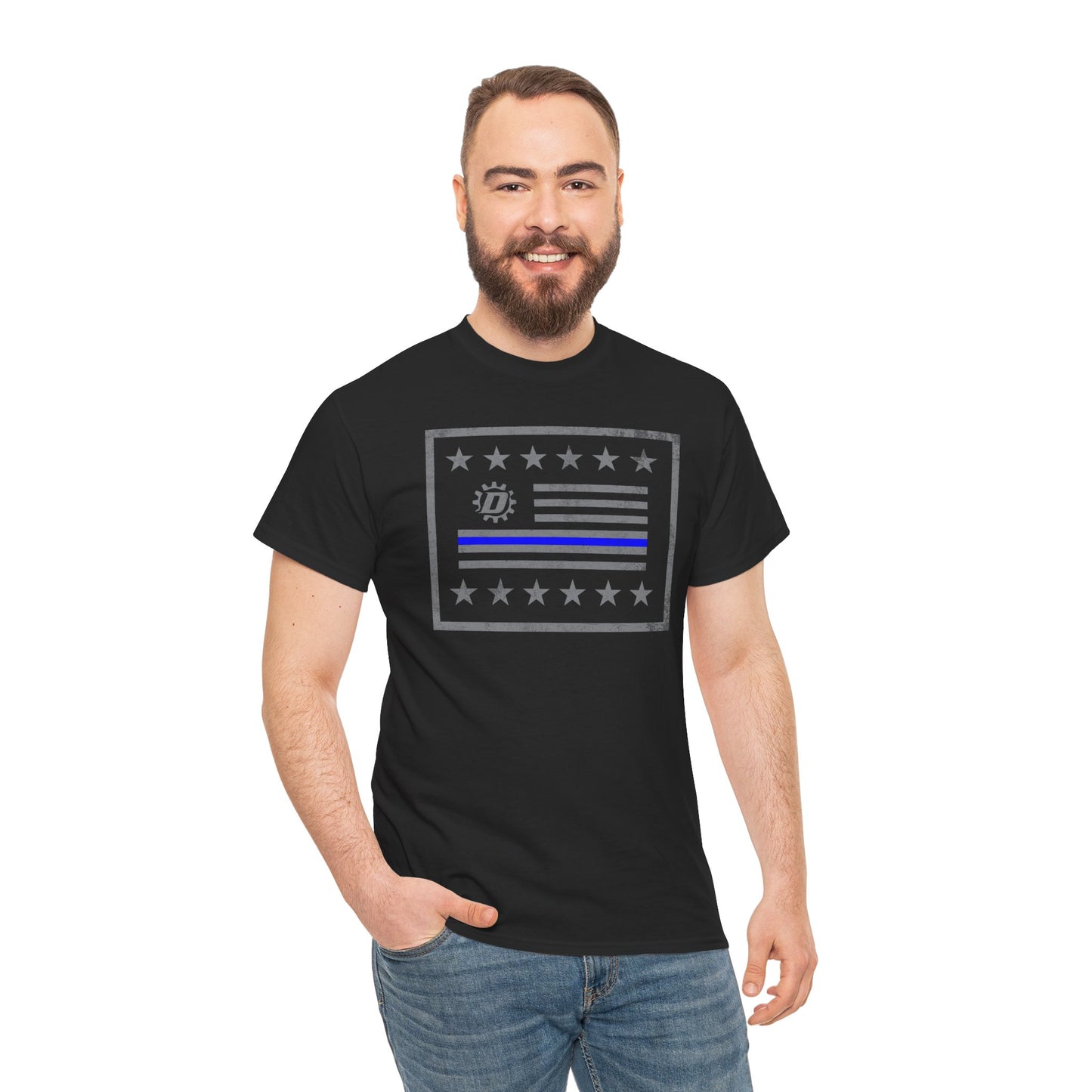 Thin Blue Line Flag T‑Shirt — Police Support Graphic Tee