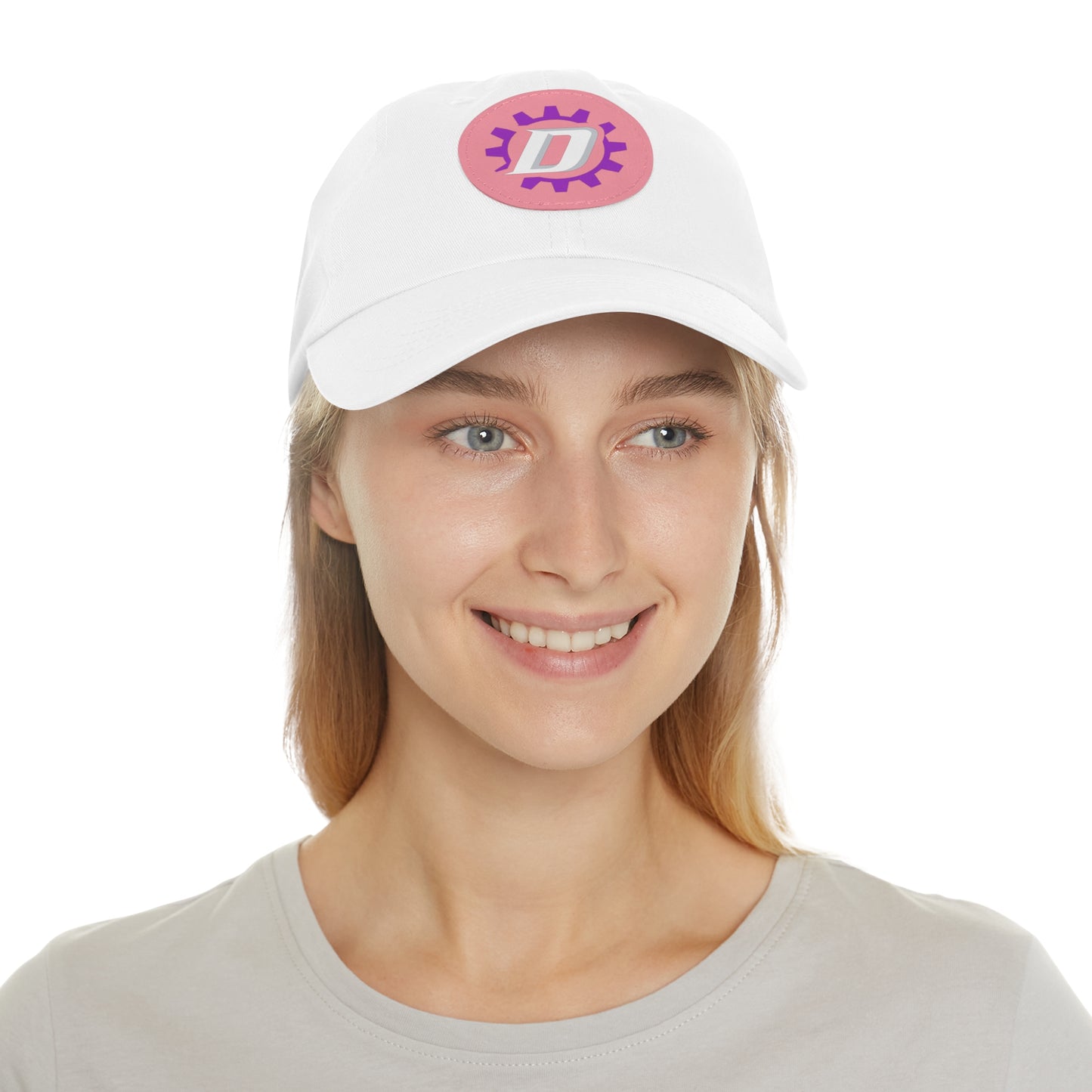 Leather Patch  — Purple Gear “D” Logo Cap