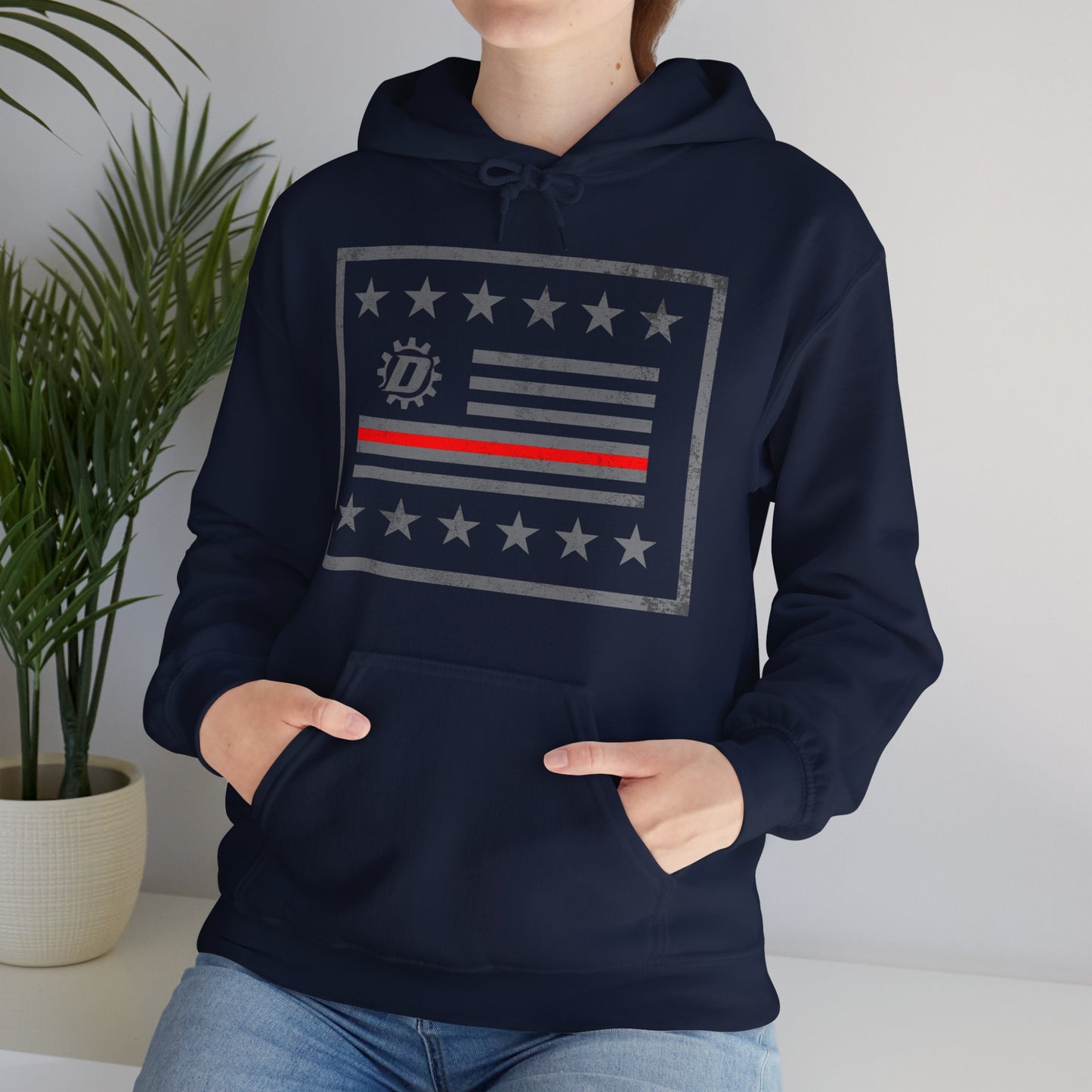 Thin Red Line Flag Unisex Heavy Blend™ Hooded Sweatshirt