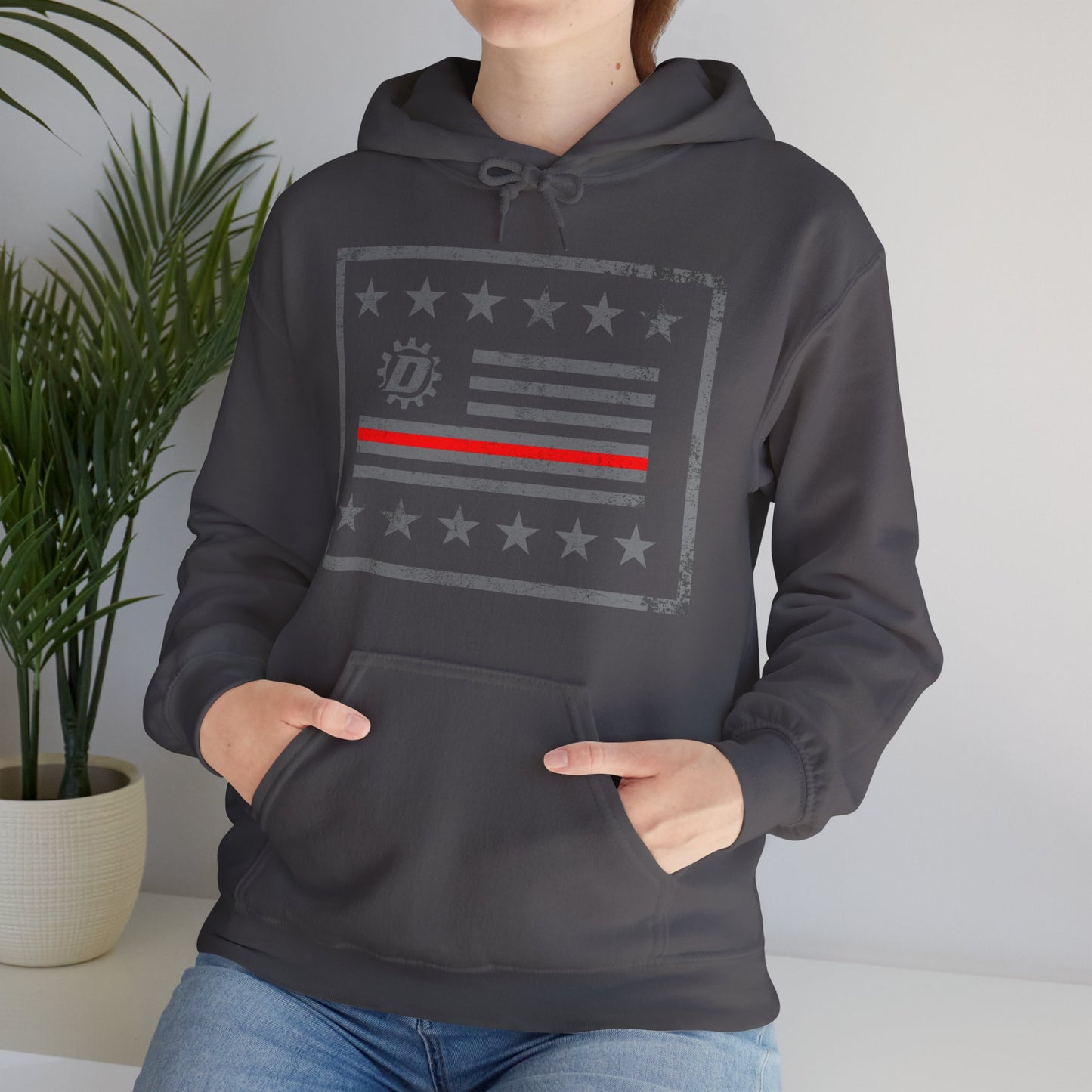 Thin Red Line Flag Unisex Heavy Blend™ Hooded Sweatshirt