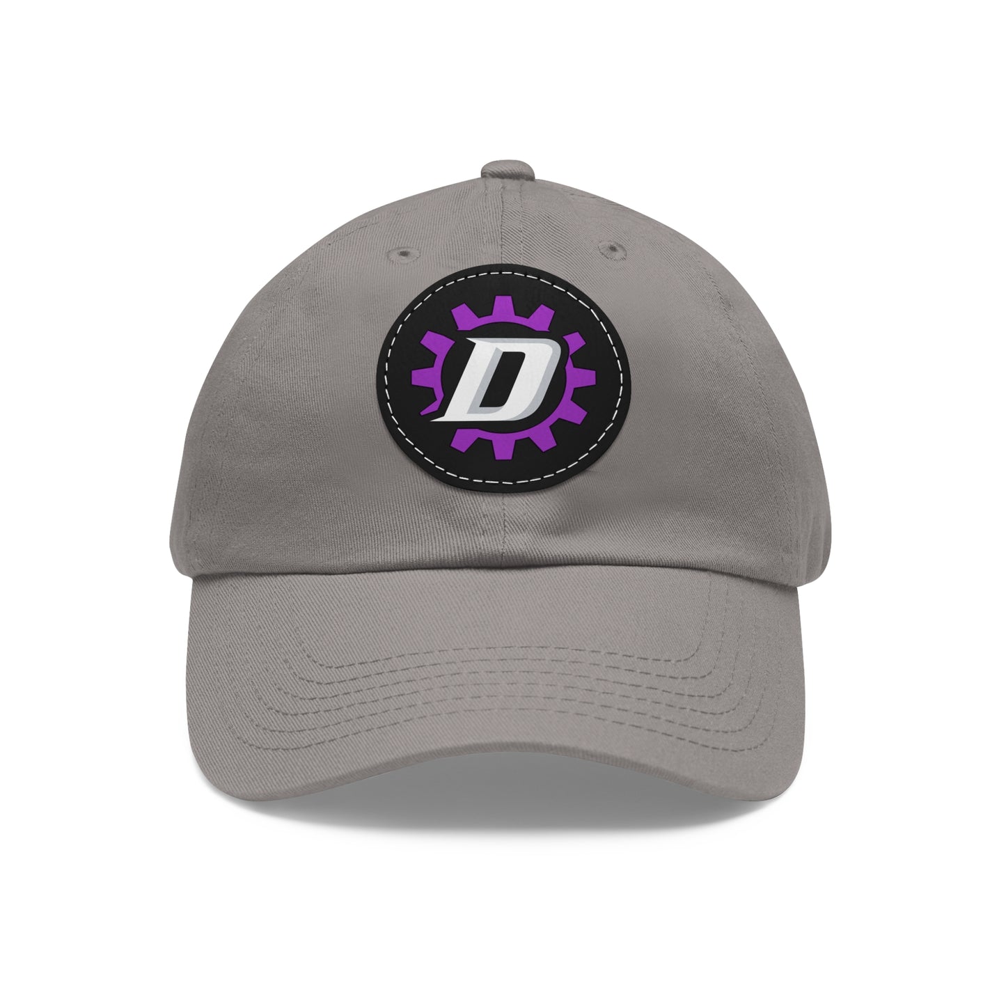 Leather Patch  — Purple Gear “D” Logo Cap