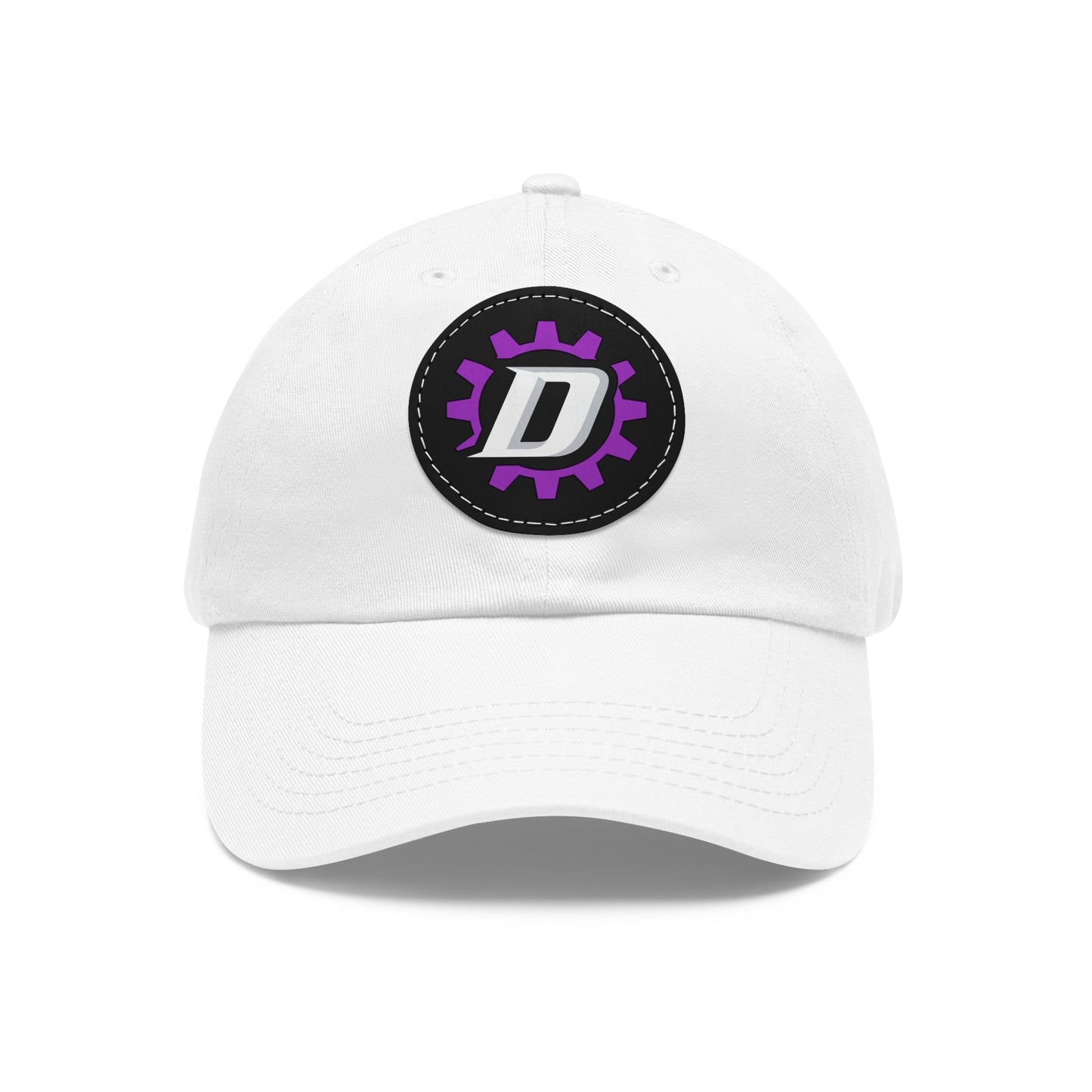 Leather Patch  — Purple Gear “D” Logo Cap